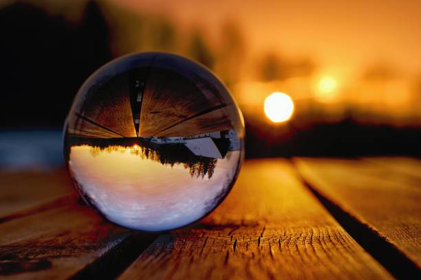 istock Lens ball creative photography, landscape reflection 1197000258