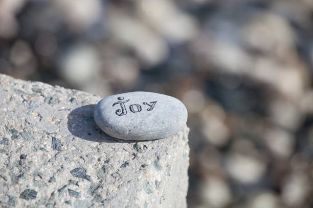 istock Words on pebble stones – motivational concept slogan – word joy 1197003369