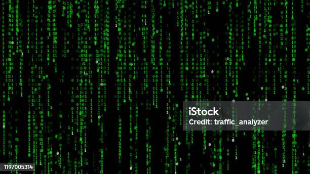 Matrix Style Code Background Stock Photo - Download Image Now - Abstract, Backgrounds, Binary Code