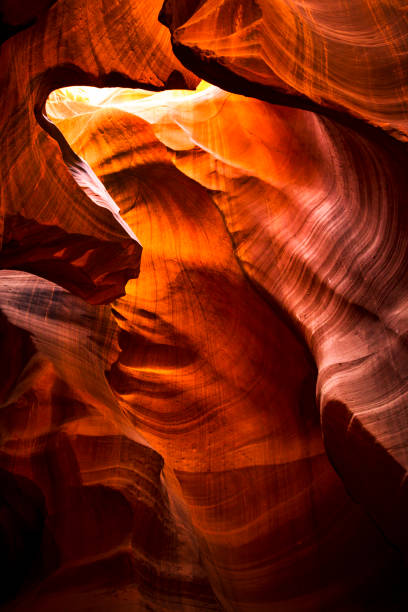 upper antelope canyon in arizona, united states - rock strata natural pattern abstract scenics imagens e fotografias de stock