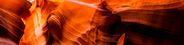 panoramic of upper antelope canyon in arizona, united states - upper antelope canyon imagens e fotografias de stock