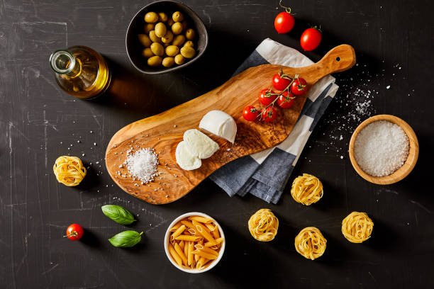 Mozzarella with other italian delights on a plate