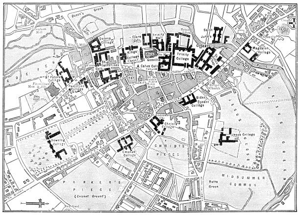 istock Antique Map of Cambridge, England - 19th Century 1197014953