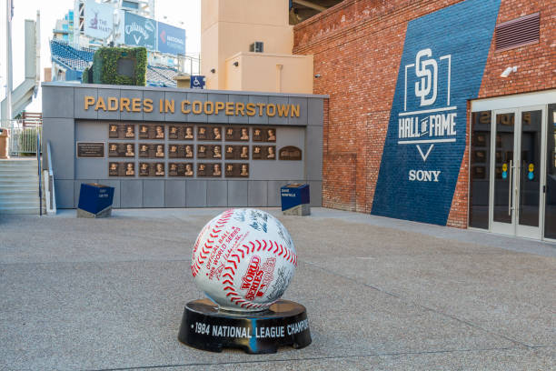 San Diego Padres Hall of Fame Plaza San Diego, California/USA - January 8, 2017:  The Padres Hall of Fame Plaza at Petco Park, which opened on 07/01/2016 and is a tribute to the history of the Padres Club and baseball in San Diego. major league baseball stock pictures, royalty-free photos & images