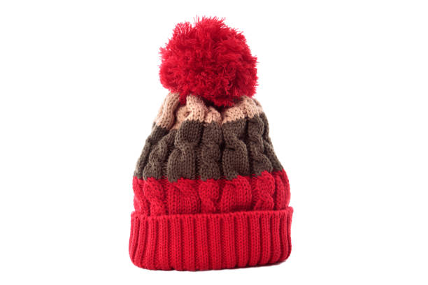 istock Red winter knit ski hat isolated white 1197027236