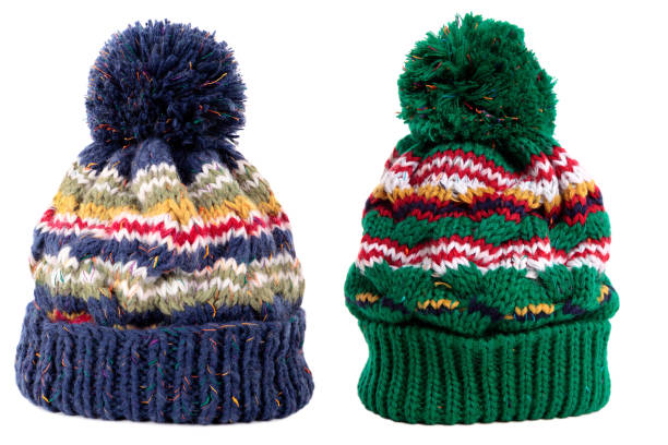 istock Blue green winter bobble ski hat 1197027358