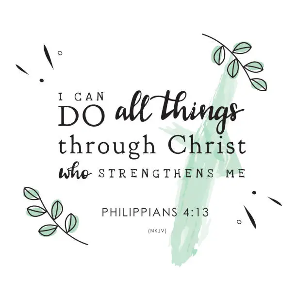 Vector illustration of Bible Verse - Philippians 4:13
