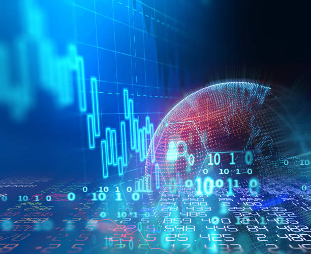 istock stock market investment graph with indicator and volume data. 1197038184