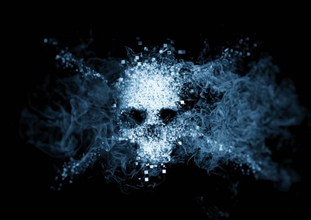 istock Spooky skull silhouette floating in the dark 1197047139