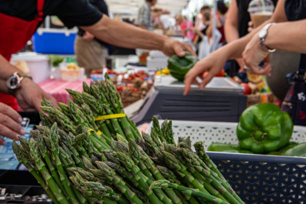 Organic produce at a farmer's market.