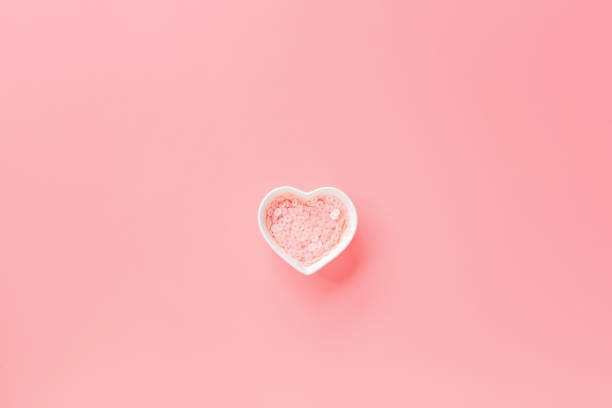 istock Valentine's day background with pink hearth. Flat lay, top view, mockup, template, copy space. Minimal abstract composition for 14 February celebration 1197050406