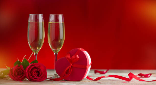 istock Champagne glasses and roses 1197051213