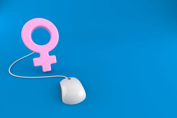 istock Female gender symbol with computer mouse 1197051825