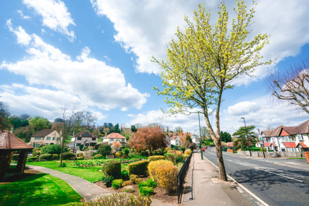 village with houses in countryside, UK