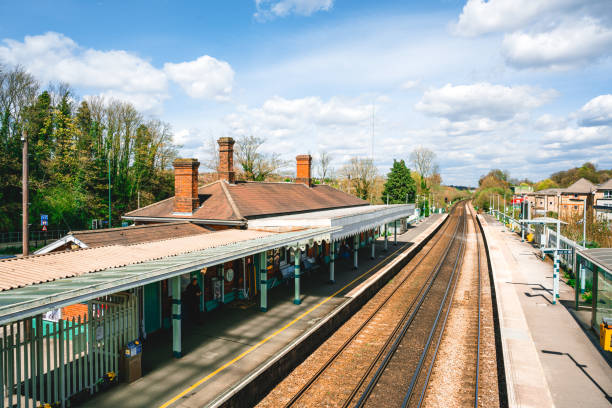 istock Railway tracks through countryside 1197053442