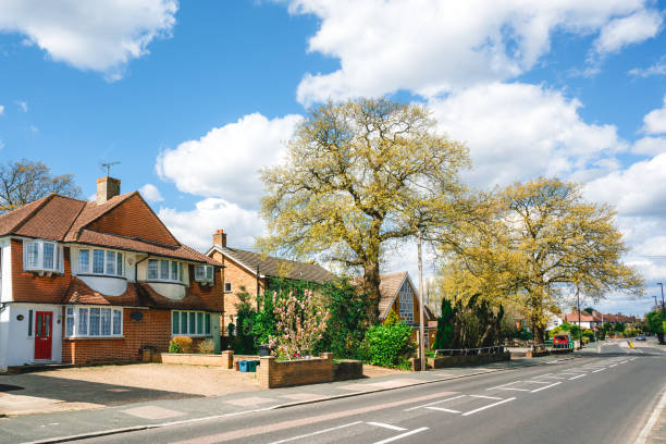 village with houses in countryside, UK