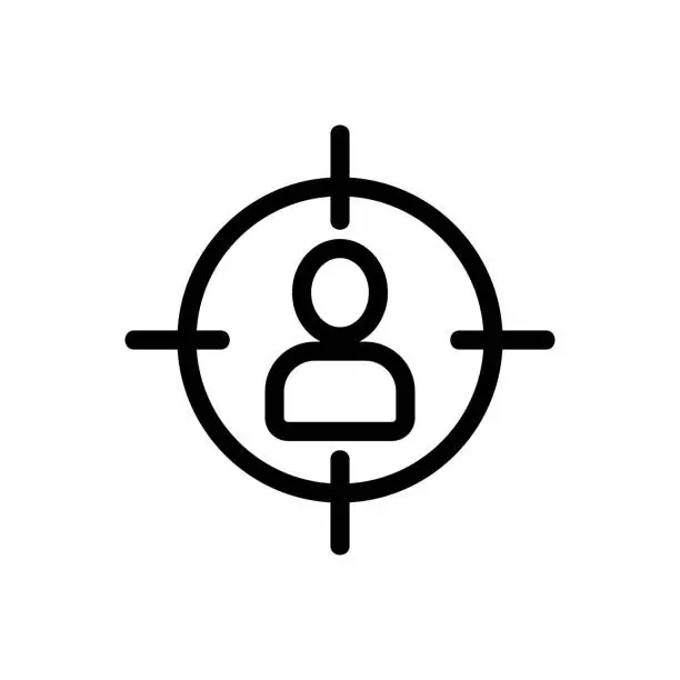 Vector illustration of man at gunpoint icon vector. Isolated contour symbol illustration