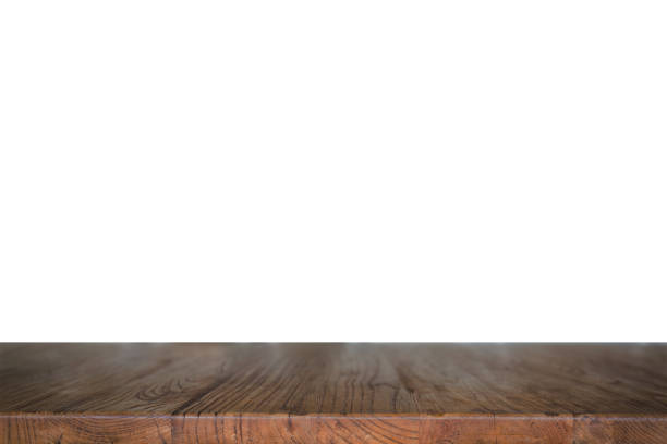istock 3D rendering,wooden top table on isolated white blackgroud 1197063429