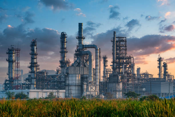 istock Petrochemical industry with Twilight sky. 1197068669