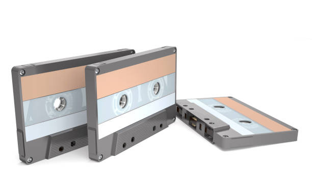 istock Outdated audio cassettes for an analog tape recorder (3d illustration). 1197078355