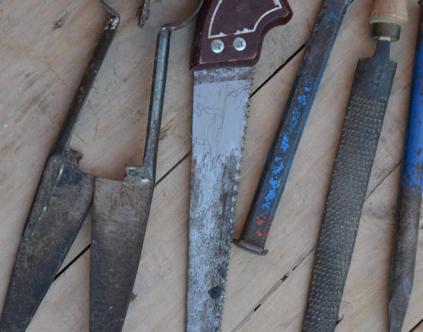 istock old construction of a house and repair tools 1197085000