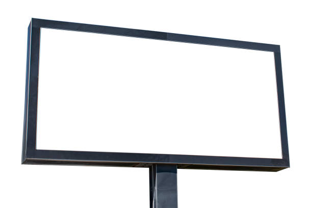 istock Billboard mockup, advertising template, empty frame copy space, logo and text. Modern signage flat style. Outdoor street banner isolated white background 1197086171