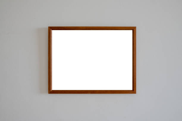 istock picture in wooden frame with empty white place 1197086180