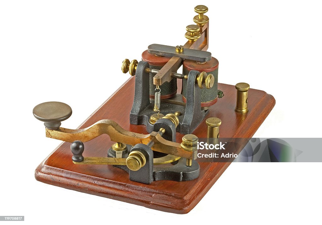 Chave antiga Morse - Foto de stock de Telégrafo royalty-free