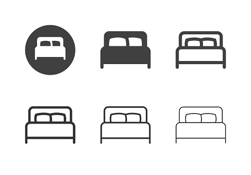 Bed Icons Multi Series Vector EPS File.