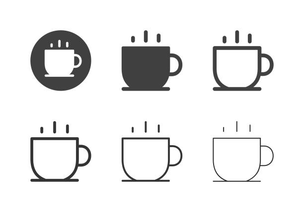 hot coffee icons - multi-serie - caffeine free stock-grafiken, -clipart, -cartoons und -symbole