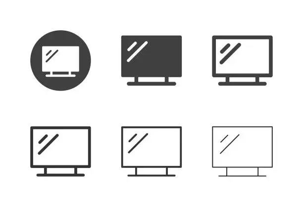 Vector illustration of LED Tv Icons - Multi Series