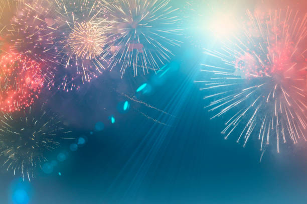 istock Fireworks at New Year and copy space 1197088801