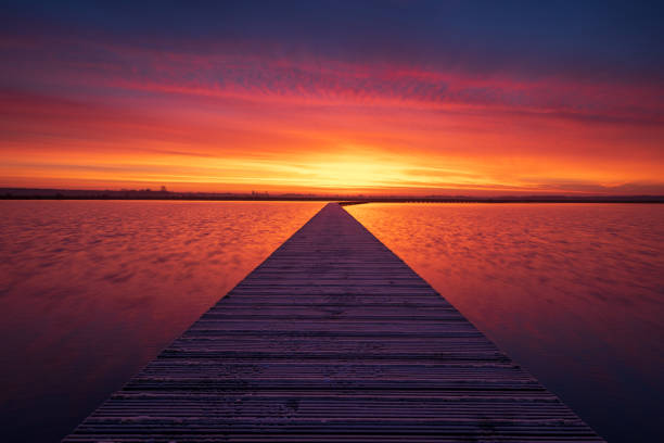 istock Sunrise at a lake 1197094899