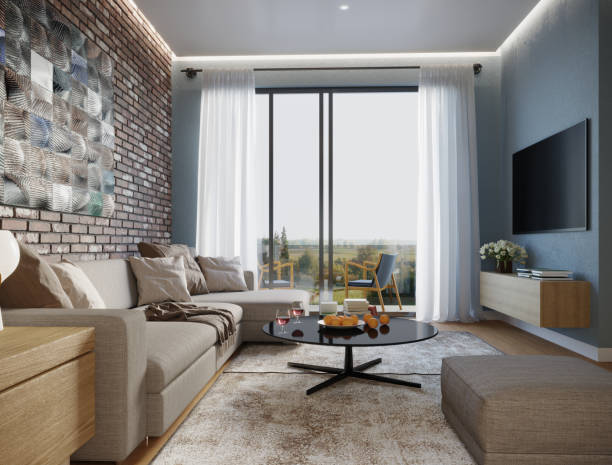 istock Retro living room 1197095398