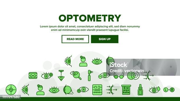 Ilustración de Vector De Cabezal De Aterrizaje Optometry Eye Health y más Vectores Libres de Derechos de Ojo