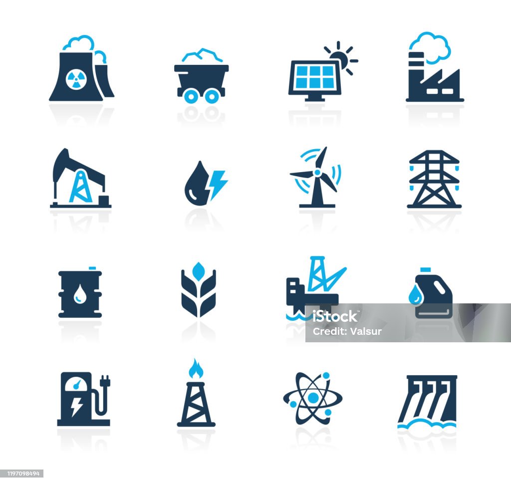 Energi ikoner//Azure-serien - Royaltyfri Ikon vektorgrafik