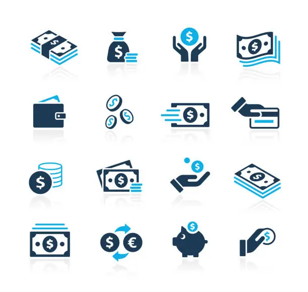 Vector illustration of Money Icons // Azure Series