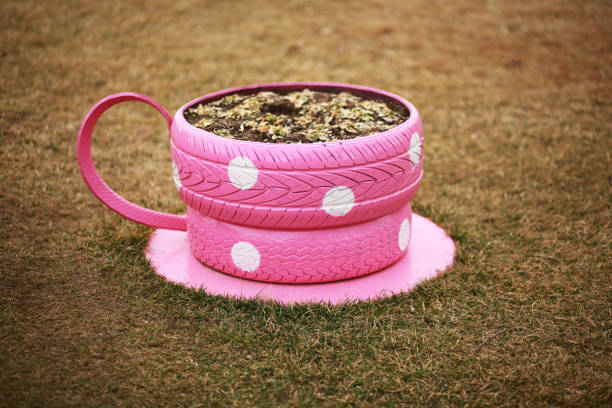 car tire flower bed