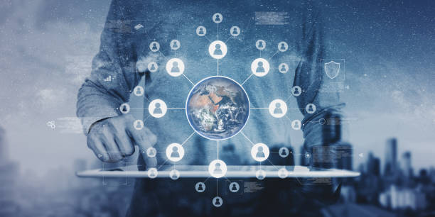 istock Global networking and global business network technology. Element of this image are furnished by NASA 1197104768