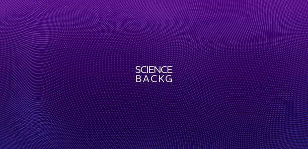ilustrações, clipart, desenhos animados e ícones de resumo e ciência de fundo de tecnologia. rede, ilustração da partícula. superfície da grade 3d - science backgrounds purple abstract