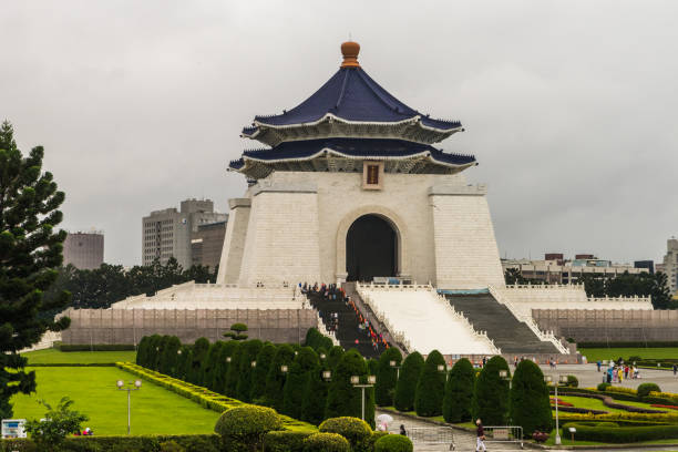 Chiang Kai-Shek Memorial Hall Taipeh, Taiwan - December 24th, 2018: The National Chiang Kai-shek Memorial Hall is one of Taiwans most famous monuments in memory of the former President of the Republic of China, Chiang Kai-shek. chiang kai shek photos stock pictures, royalty-free photos & images