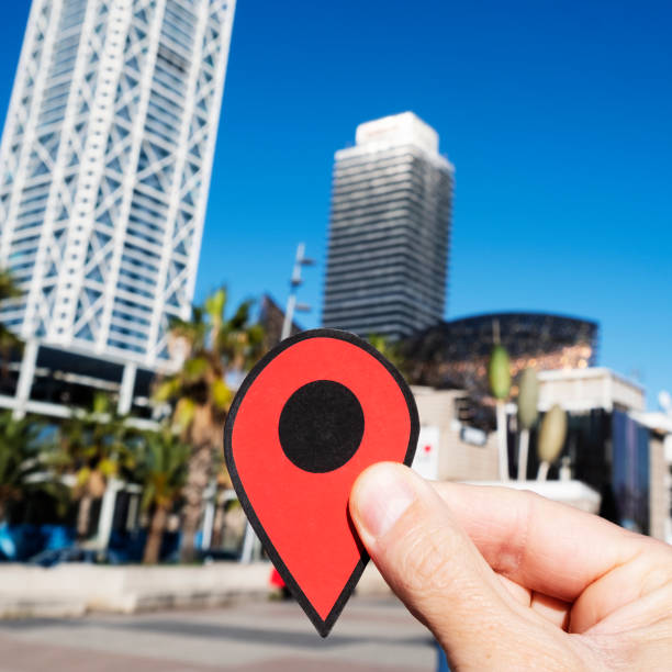 istock red marker at Port Olimpic in Barcelona 1197108209