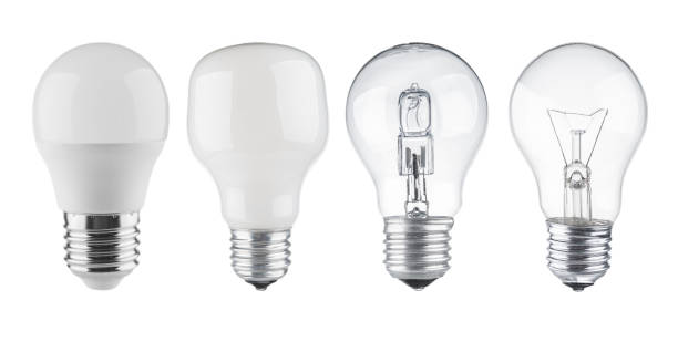 istock Set of light bulbs close up isolated on white background 1197109414