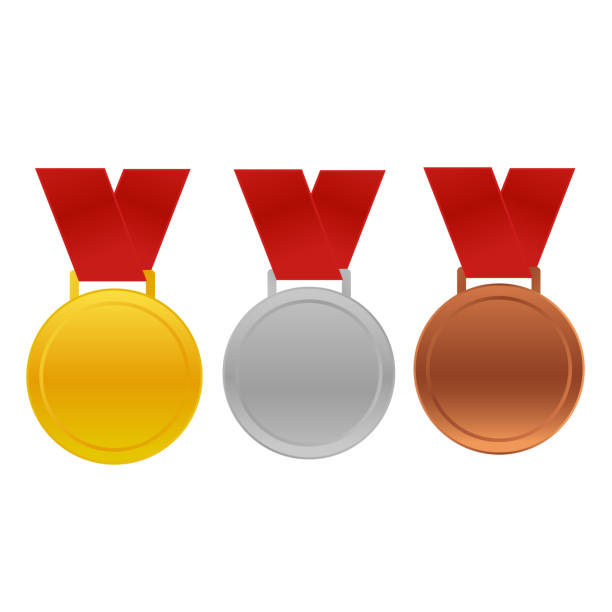 istock Realistic award medals. Winner medal gold bronze silver first place trophy champion honor best shiny circle ceremony prize,Product and service quality,vector 1197110727