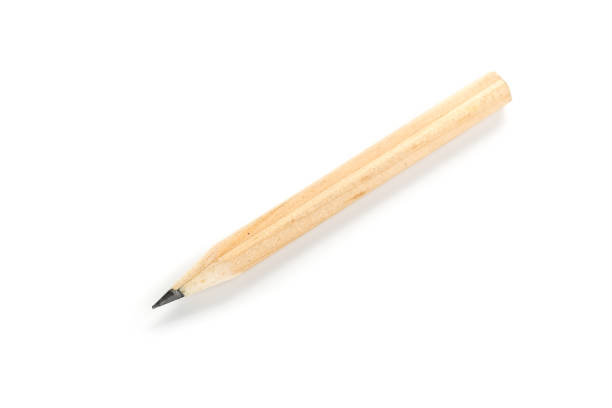 istock Wooden new short pencil isolated on white 1197110909
