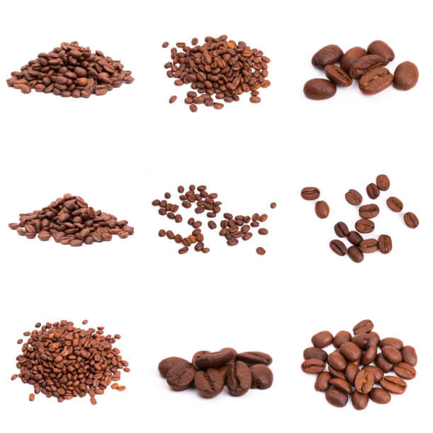 istock set of roasted coffee beans. Isolated on a white background. 1197110923