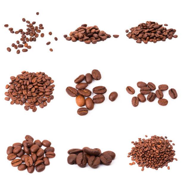 istock set of roasted coffee beans. Isolated on a white background. 1197110968