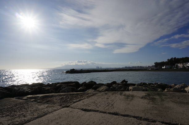 istock The sky and sea seen at the breakwater 1197111176