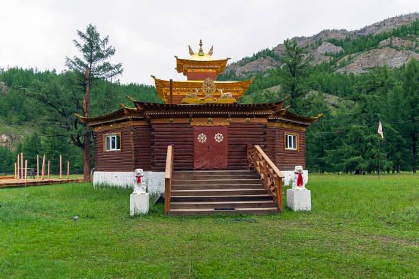 istock Wooden pagoda in a Buddhist datsan 1197111218