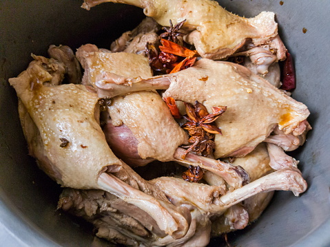 Duck Legs With Sauce Closeup Stock Photo - Download Image Now - Animal